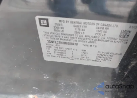 2013 Chevrolet Equinox Ls z USA, uszkodzony, nr VIN 2GNFLCEK0D6258410